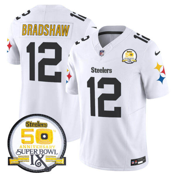 Men's Steelers 50th Anniversary Of Super Bowl IX Patch Vapor Limited Jersey V2 - All Stitched - Image 26