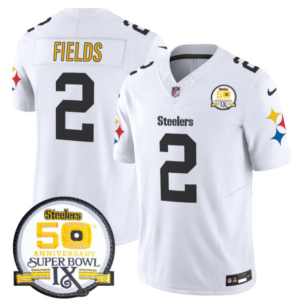 Men's Steelers 50th Anniversary Of Super Bowl IX Patch Vapor Limited Jersey V2 - All Stitched - Image 21