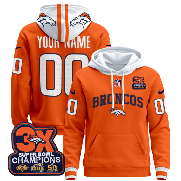 Denver Broncos 2025 Custom Pullover Hoodie V2 - All Stitched - Image 2