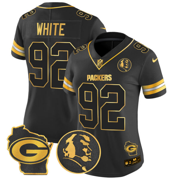 Women's Packers John Madden & Home Patch Gold Vapor Limited Jersey - All Stitched - Image 23