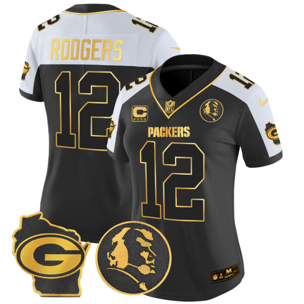 Women's Packers John Madden & Home Patch Gold Vapor Limited Jersey - All Stitched - Image 5