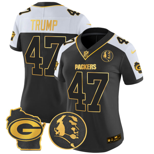 Women's Packers John Madden & Home Patch Gold Vapor Limited Jersey - All Stitched - Image 8