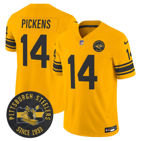 Men's Pittsburgh Steelers Throwback 1962 Vapor Limited Jersey - Est. 1933 Patch - All Stitched - Image 23