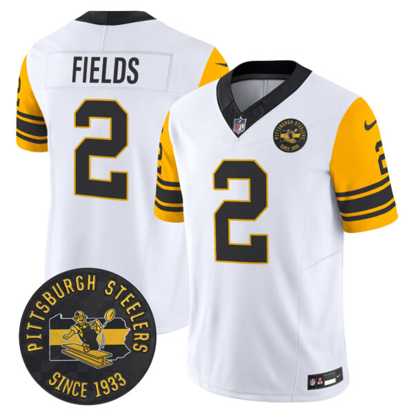 Men's Pittsburgh Steelers Throwback 1962 Vapor Limited Jersey - Est. 1933 Patch - All Stitched - Image 11