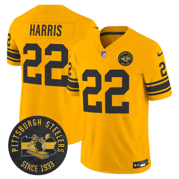 Men's Pittsburgh Steelers Throwback 1962 Vapor Limited Jersey - Est. 1933 Patch - All Stitched - Image 24