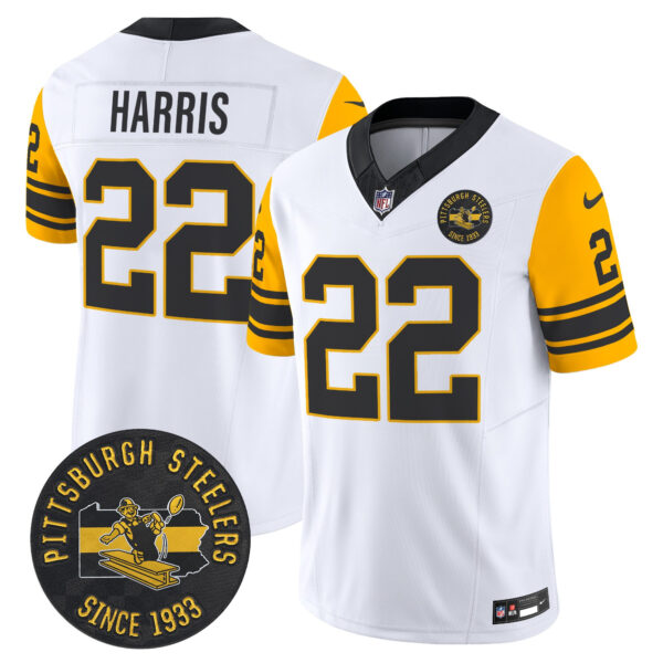 Men's Pittsburgh Steelers Throwback 1962 Vapor Limited Jersey - Est. 1933 Patch - All Stitched - Image 14