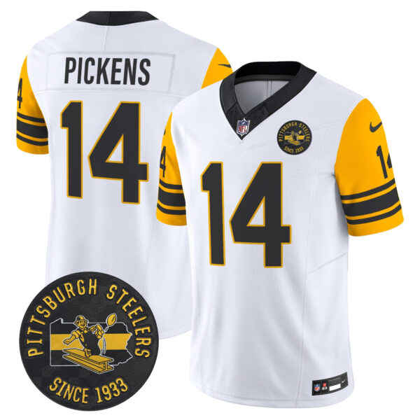 Men's Pittsburgh Steelers Throwback 1962 Vapor Limited Jersey - Est. 1933 Patch - All Stitched - Image 13