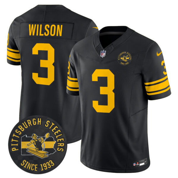 Men's Pittsburgh Steelers Throwback 1962 Vapor Limited Jersey - Est. 1933 Patch - All Stitched - Image 9