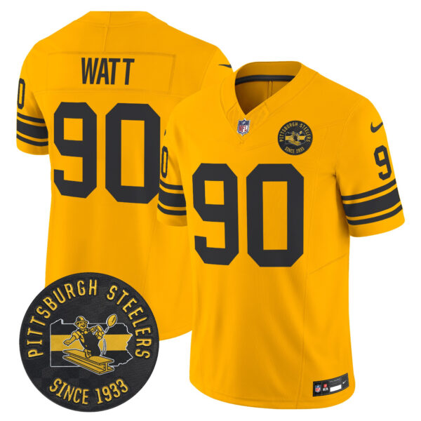 Men's Pittsburgh Steelers Throwback 1962 Vapor Limited Jersey - Est. 1933 Patch - All Stitched - Image 22