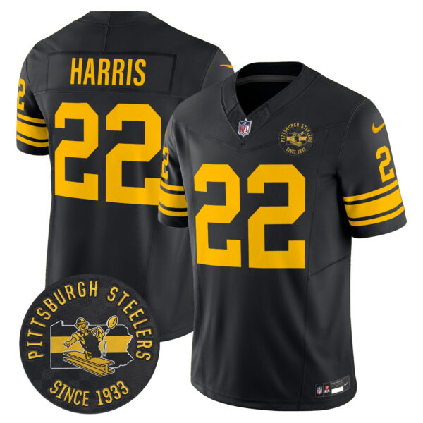 Men's Pittsburgh Steelers Throwback 1962 Vapor Limited Jersey - Est. 1933 Patch - All Stitched - Image 4