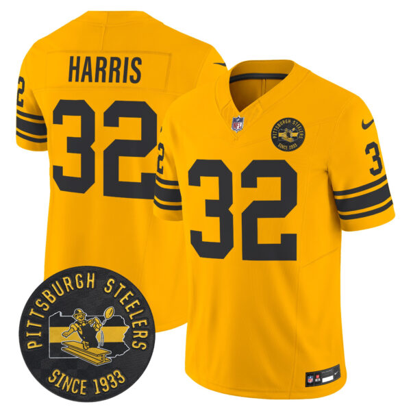 Men's Pittsburgh Steelers Throwback 1962 Vapor Limited Jersey - Est. 1933 Patch - All Stitched - Image 27