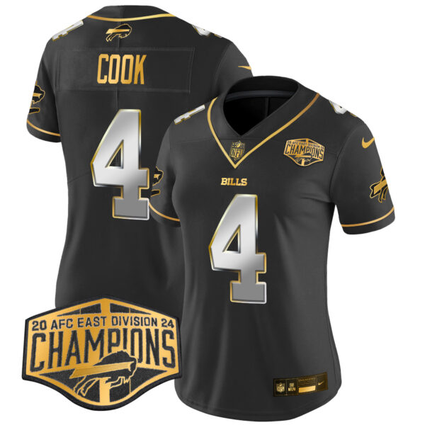 Women's Bills 2024 AFC East Division Champions Gold Vapor Limited Jersey - All Stitched - Image 26
