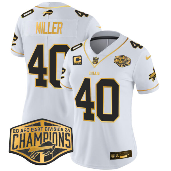 Women's Bills 2024 AFC East Division Champions Gold Vapor Limited Jersey - All Stitched - Image 11