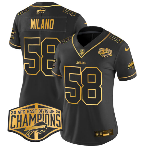 Women's Bills 2024 AFC East Division Champions Gold Vapor Limited Jersey - All Stitched - Image 20