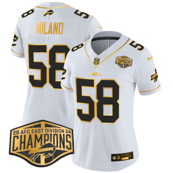Women's Bills 2024 AFC East Division Champions Gold Vapor Limited Jersey - All Stitched - Image 12