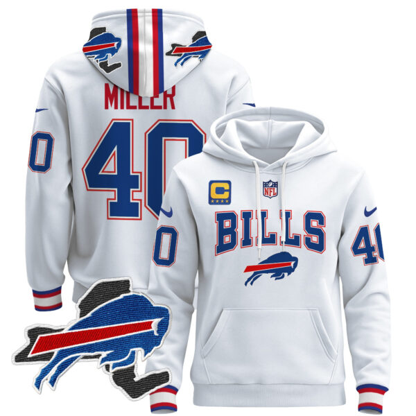 Men's Buffalo Bills Pullover Hoodie V3 - All Stitched - Image 17