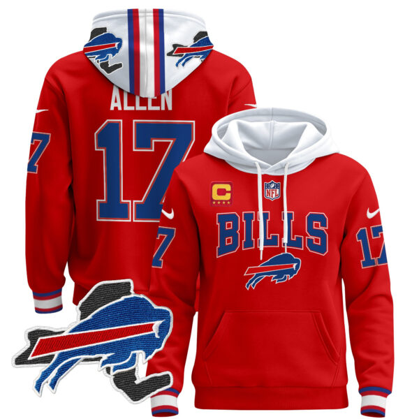 Men's Buffalo Bills Pullover Hoodie V3 - All Stitched - Image 8