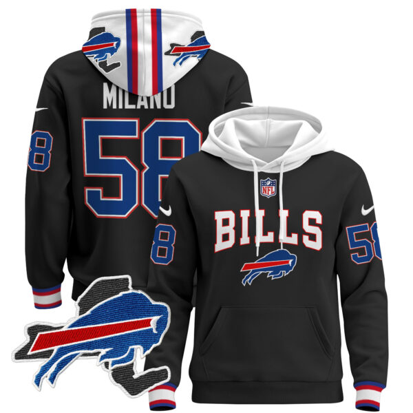 Men's Buffalo Bills Pullover Hoodie V3 - All Stitched - Image 25