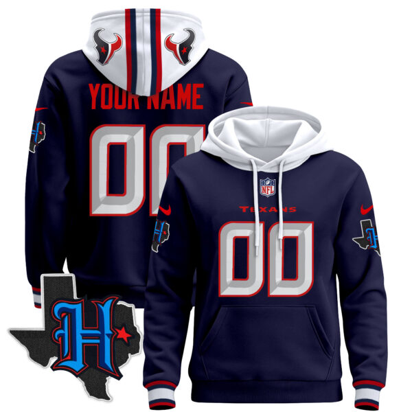Houston Texans 2024 Custom Pullover Hoodie - All Stitched - Image 2