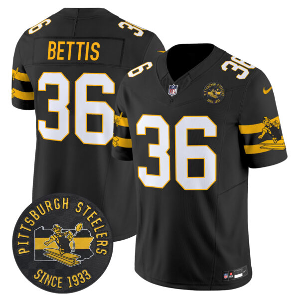 Men's Pittsburgh Steelers Throwback 1933 Patch Vapor Limited Jersey - All Stitched - Image 8