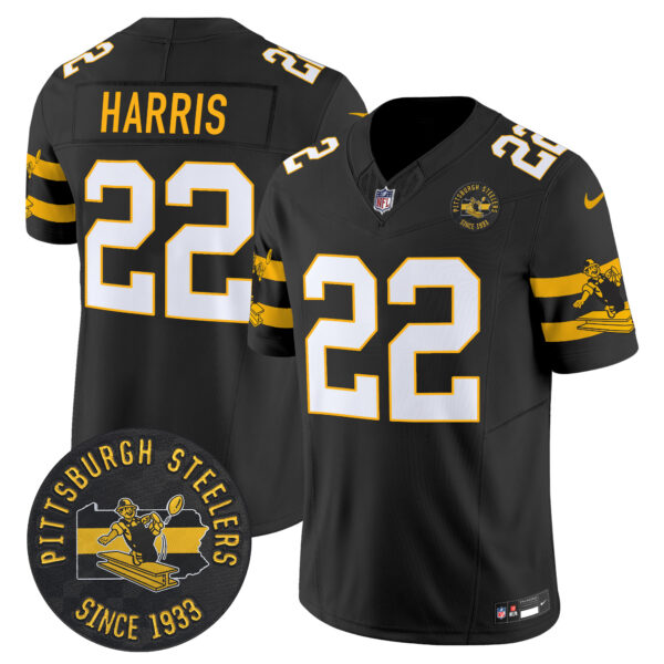 Men's Pittsburgh Steelers Throwback 1933 Patch Vapor Limited Jersey - All Stitched - Image 4
