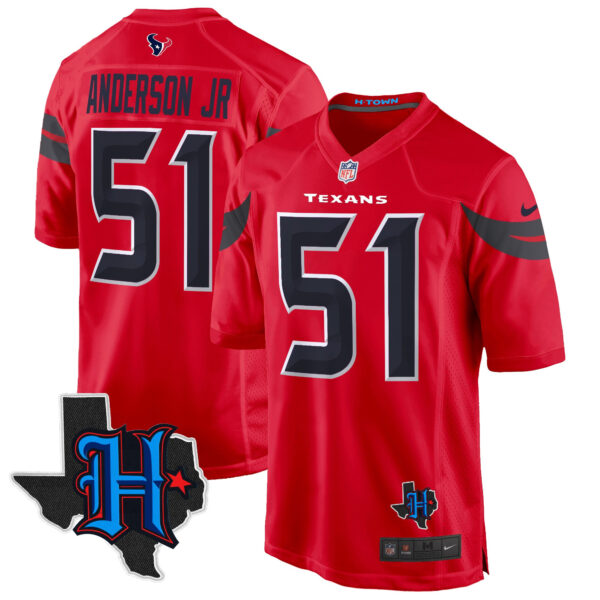 Men's Houston Texans 2024 Texas Patch Game Jersey - All Stitched - Image 25