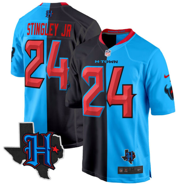 Men's Houston Texans 2024 Texas Patch Game Jersey - All Stitched - Image 41