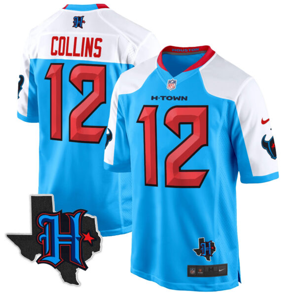 Men's Houston Texans 2024 Texas Patch Game Jersey - All Stitched - Image 36