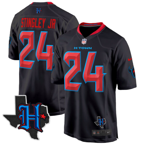 Men's Houston Texans 2024 Texas Patch Game Jersey - All Stitched - Image 14