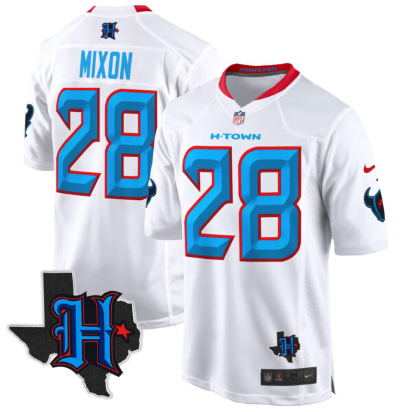 Men's Houston Texans 2024 Texas Patch Game Jersey - All Stitched - Image 48