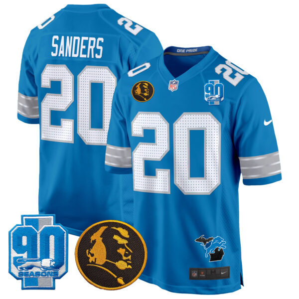 Men's Detroit Lions 2024 90th & John Madden Patch Game Jersey - All Stitched - Image 26