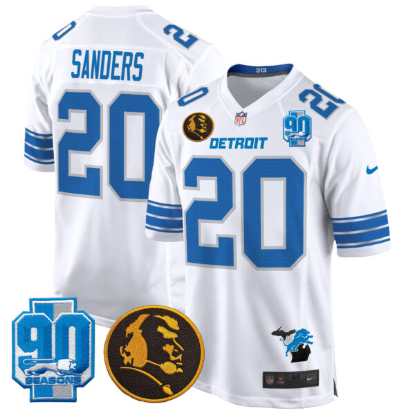 Men's Detroit Lions 2024 90th & John Madden Patch Game Jersey - All Stitched - Image 19