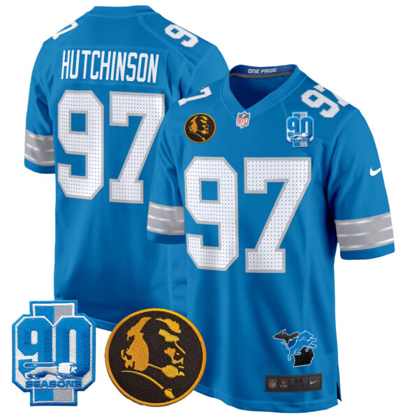 Men's Detroit Lions 2024 90th & John Madden Patch Game Jersey - All Stitched - Image 23