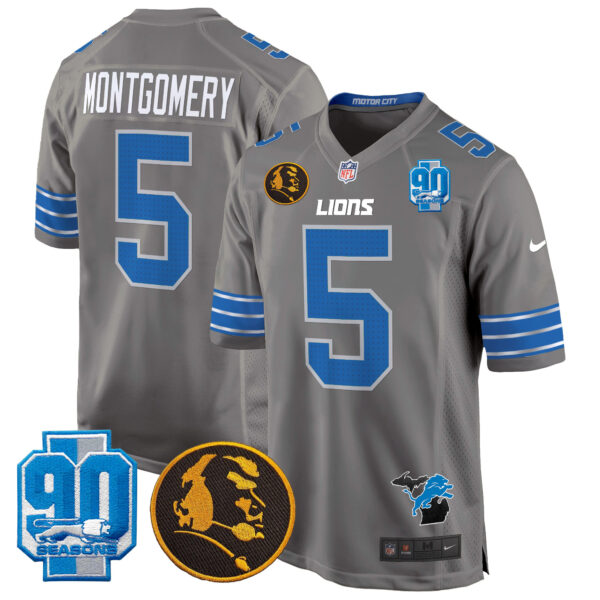 Men's Detroit Lions 2024 90th & John Madden Patch Game Jersey - All Stitched - Image 32