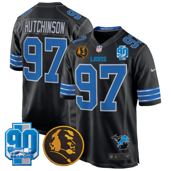 Men's Detroit Lions 2024 90th & John Madden Patch Game Jersey - All Stitched - Image 9