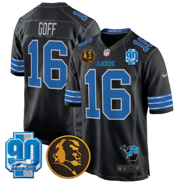 Men's Detroit Lions 2024 90th & John Madden Patch Game Jersey - All Stitched - Image 8