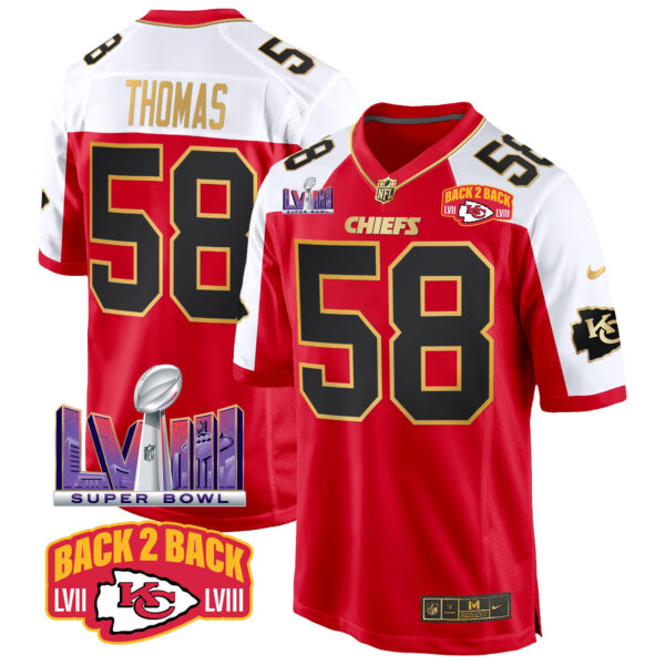 Men's Chiefs Super Bowl LVIII & Back 2 Back Patch Game Jersey - All Stitched - Image 11