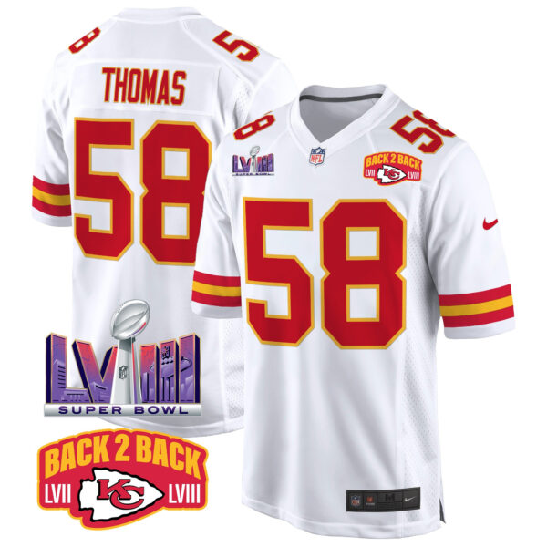 Men's Chiefs Super Bowl LVIII & Back 2 Back Patch Game Jersey - All Stitched - Image 51