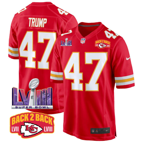 Men's Chiefs Super Bowl LVIII & Back 2 Back Patch Game Jersey - All Stitched - Image 48