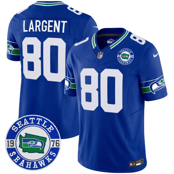 Men's Seahawks Throwback Est. 1976 Patch Vapor Limited Jersey - All Stitched - Image 25