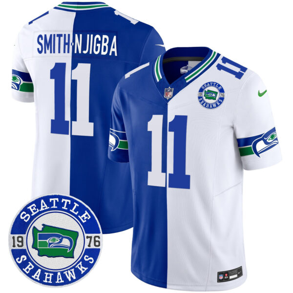 Men's Seahawks Throwback Est. 1976 Patch Vapor Limited Jersey - All Stitched - Image 38