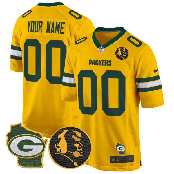 Packers John Madden & Home Patch Game Custom Jersey - All Stitched - Image 6