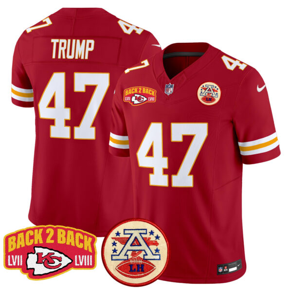 Men's Chiefs Super Back 2 Back Patch Vapor Limited Jersey - All Stitched - Image 48