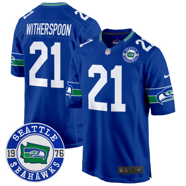Men's Seahawks Throwback Est. 1976 Patch Game Jersey - All Stitched - Image 21