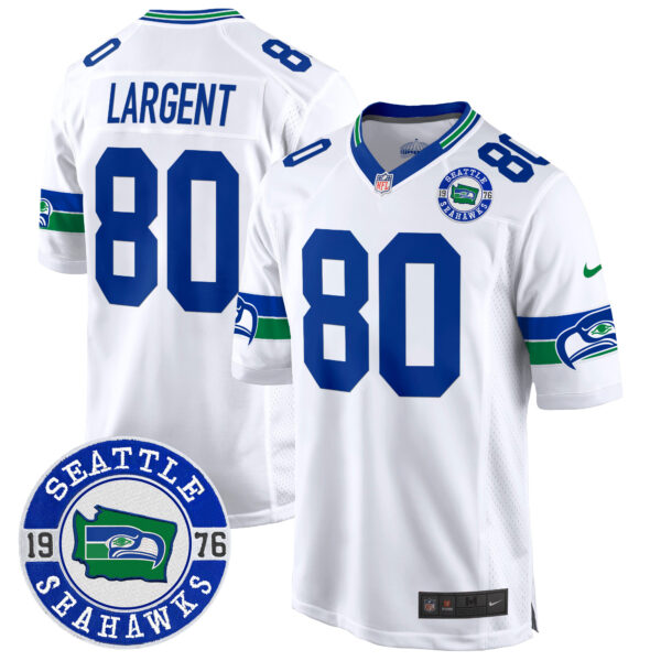 Men's Seahawks Throwback Est. 1976 Patch Game Jersey - All Stitched - Image 34