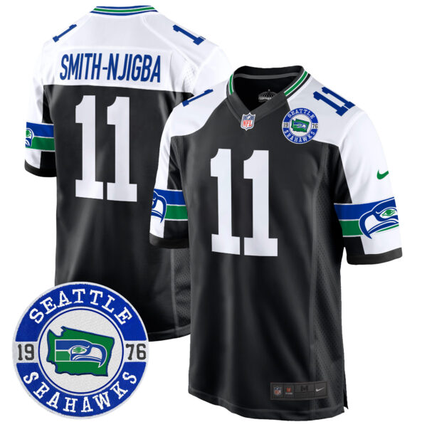 Men's Seahawks Throwback Est. 1976 Patch Game Jersey - All Stitched - Image 2