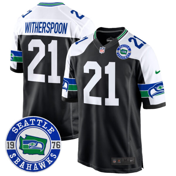 Men's Seahawks Throwback Est. 1976 Patch Game Jersey - All Stitched - Image 3