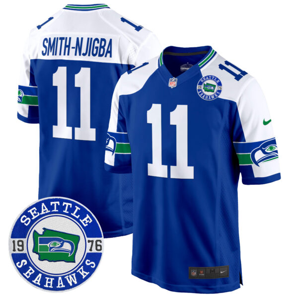 Men's Seahawks Throwback Est. 1976 Patch Game Jersey - All Stitched - Image 11