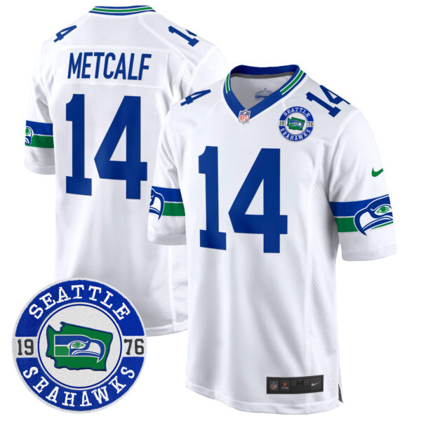 Men's Seahawks Throwback Est. 1976 Patch Game Jersey - All Stitched - Image 32