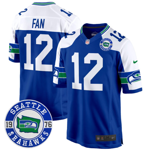 Men's Seahawks Throwback Est. 1976 Patch Game Jersey - All Stitched - Image 17